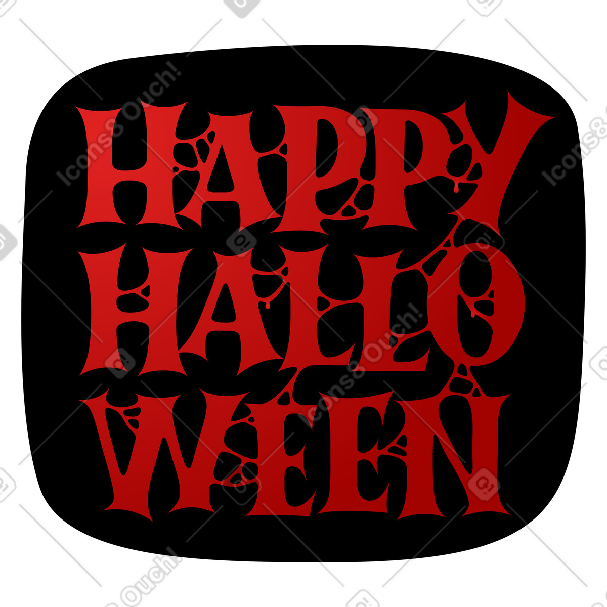 Lettering testo sanguinoso di halloween felice illustrazione in stile scarica in PNG, SVG