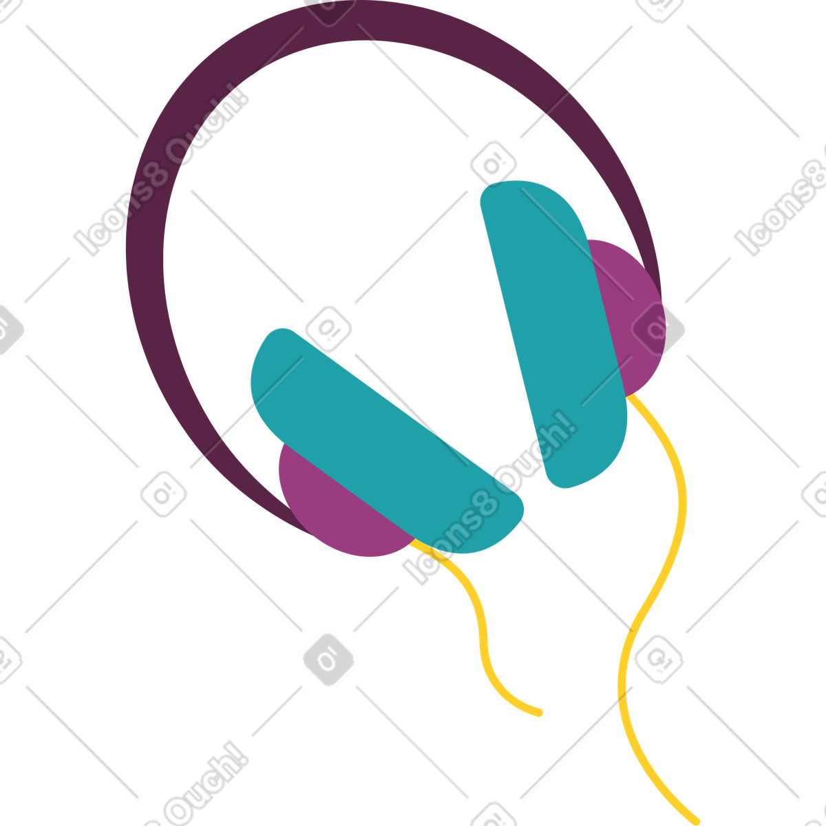 Illustration Écouteurs dans le style Sammy à télécharger aux formats PNG, SVG