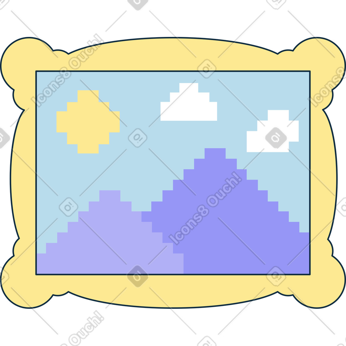 Pittura a pixel illustrazione in stile Bubble gum scarica in PNG, SVG