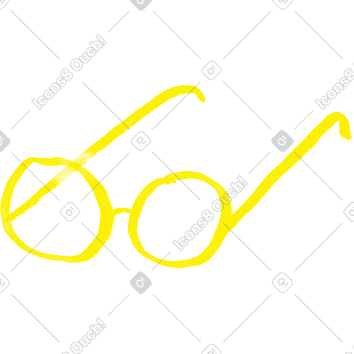 Inky 스타일의 Yellow round glasses 일러스트레이션 PNG, SVG 다운로드