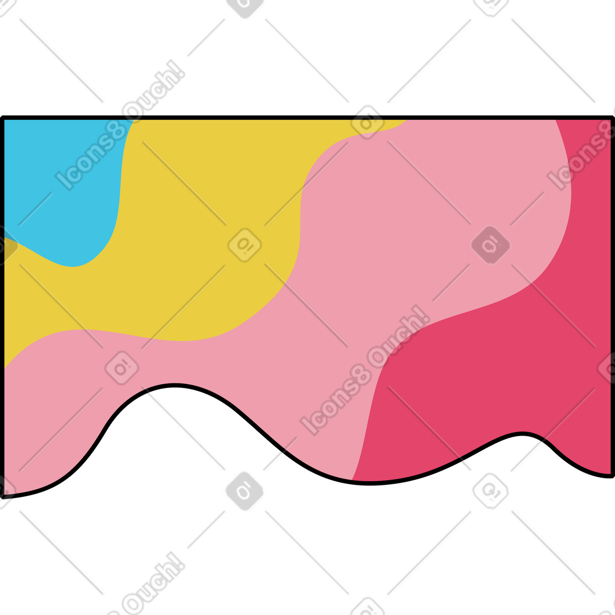 Memphis スタイルの 波状 のイラストをPNG、SVG形式でダウンロード
