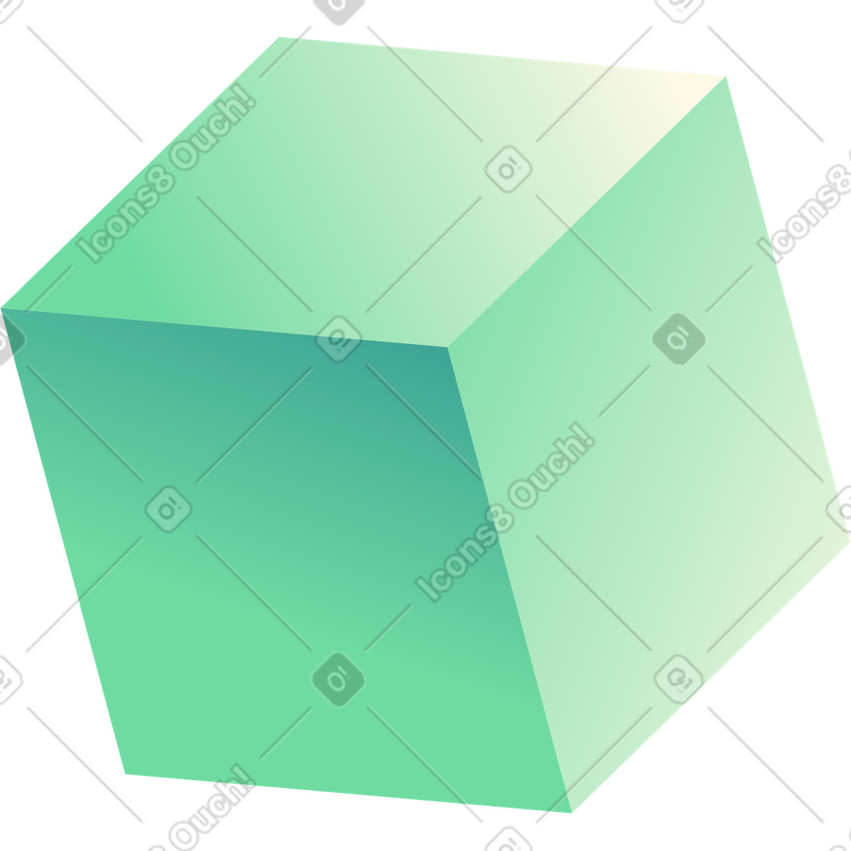 Illustration Cube vert dans le style Beam à télécharger aux formats PNG, SVG