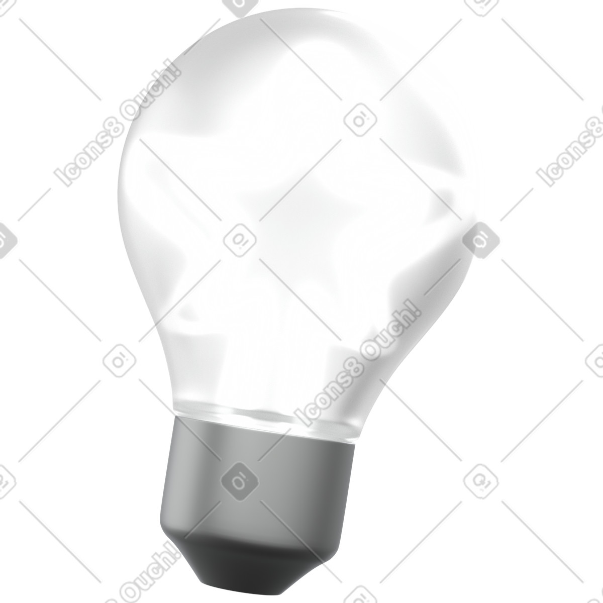 3D Grid 스타일의 Creative idea inspiration with glowing light bulb 일러스트레이션 PNG, SVG 다운로드