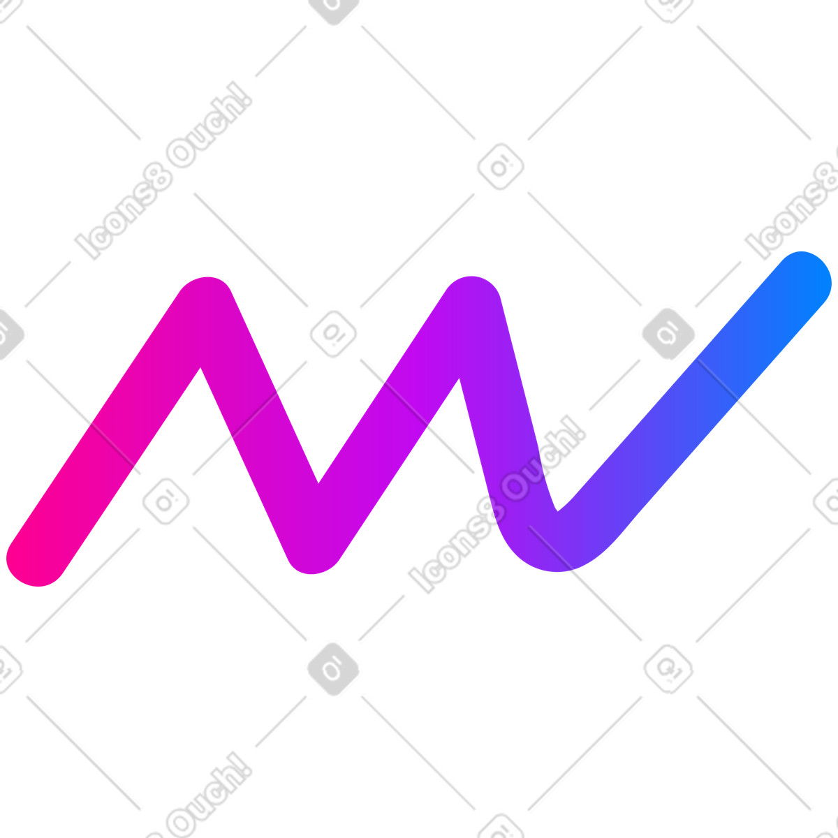 Zigzag line illustration in Vibrant style download in PNG, SVG