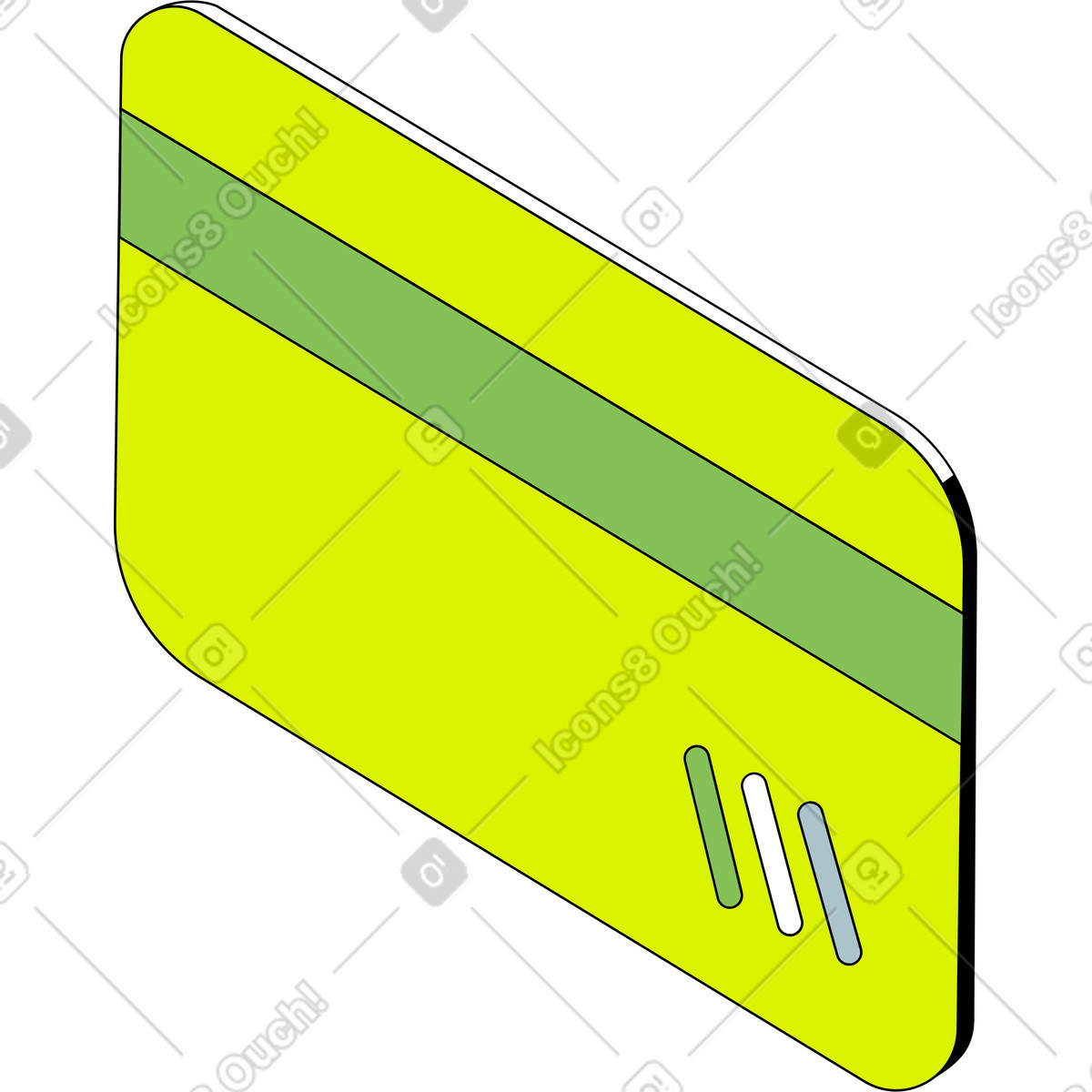 Иллюстрация Зеленая кредитная карта в стиле Isometric — скачать в форматах PNG, SVG