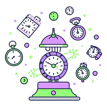 A frontispiece features a time machine at the center, designed with intricate gears and dials. The machine has a circular base and a domed top. Surrounding the time machine, various clocks of different sizes and shapes float in the air. Some clocks are round, while others are square with ornate designs. The clocks display different times, creating a sense of temporal diversity. The composition is balanced, with the time machine as the focal point and the clocks radiating outwards. The background is clear, allowing the details of the time machine and clocks to stand out prominently.
