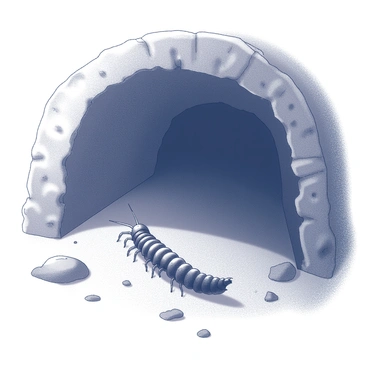 A view of a centipede in an underground tunnel system