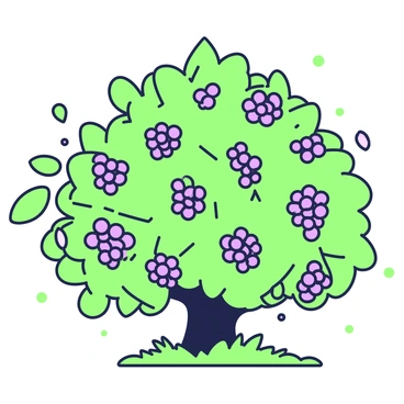 A bush laden with ripe, colorful berries ready for picking