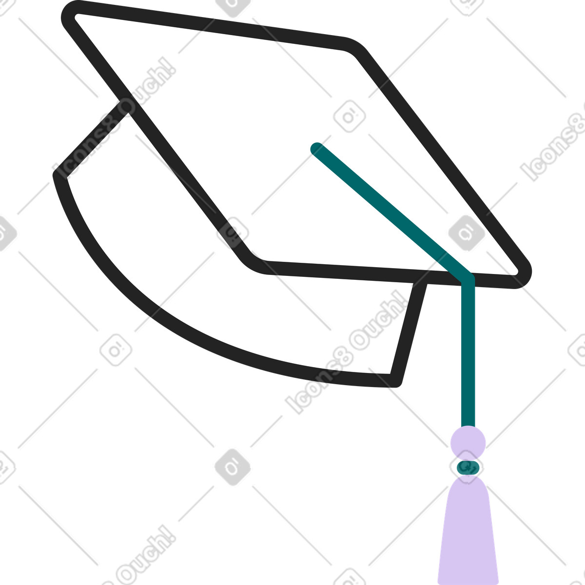 Academic graduate cap illustration in high-quality clipart for graduates