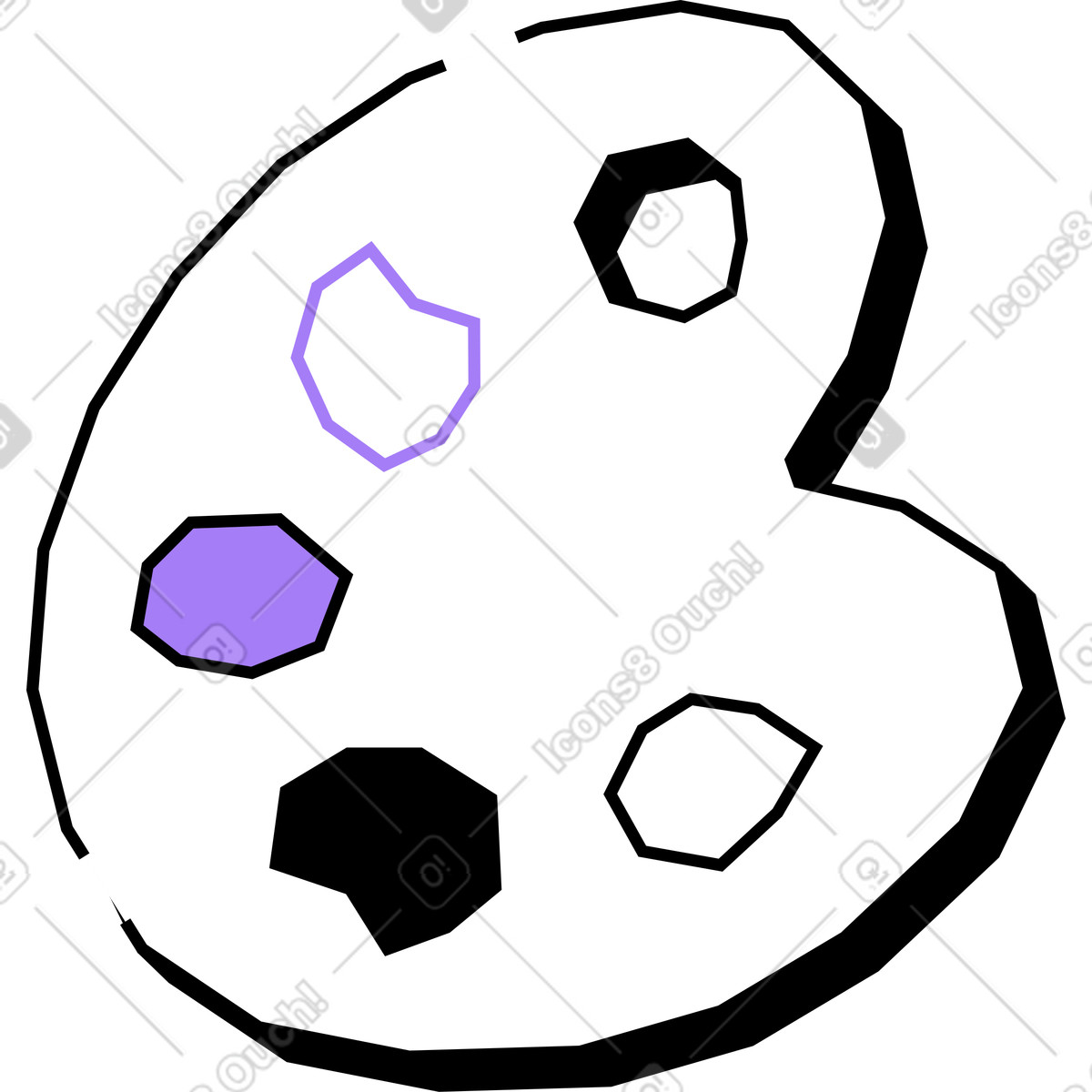 Ilustración Paleta con pinturas en estilo Amethyst a descargar en PNG y SVG