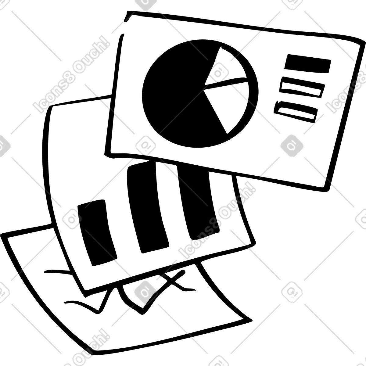 Ilustración Grupo de gráficos análisis en estilo Line a descargar en PNG y SVG