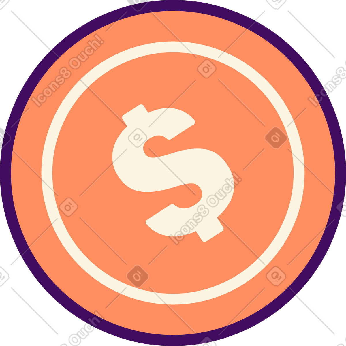 Ilustração de Moeda um dólar em no estilo Simplistic para baixar em PNG, SVG
