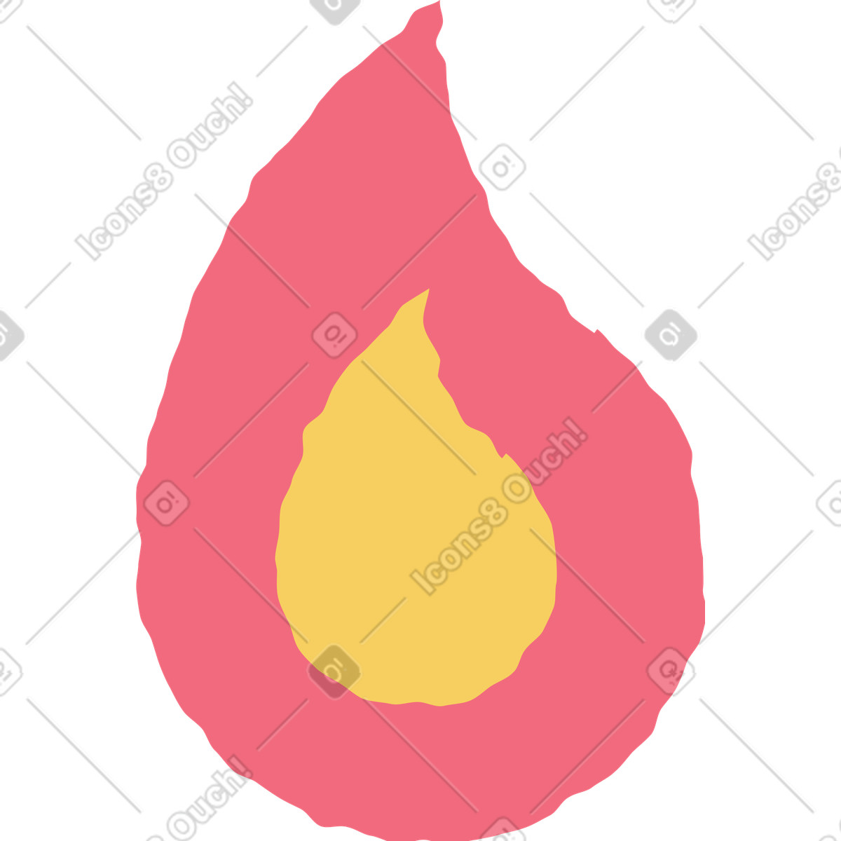Feuerflamme-Illustration im Pablo-Stil als Download in PNG, SVG