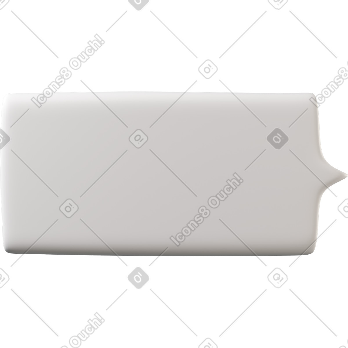 Ilustração de Balão fala retangular branco da direita em no estilo 3D Buddy para baixar em PNG, SVG