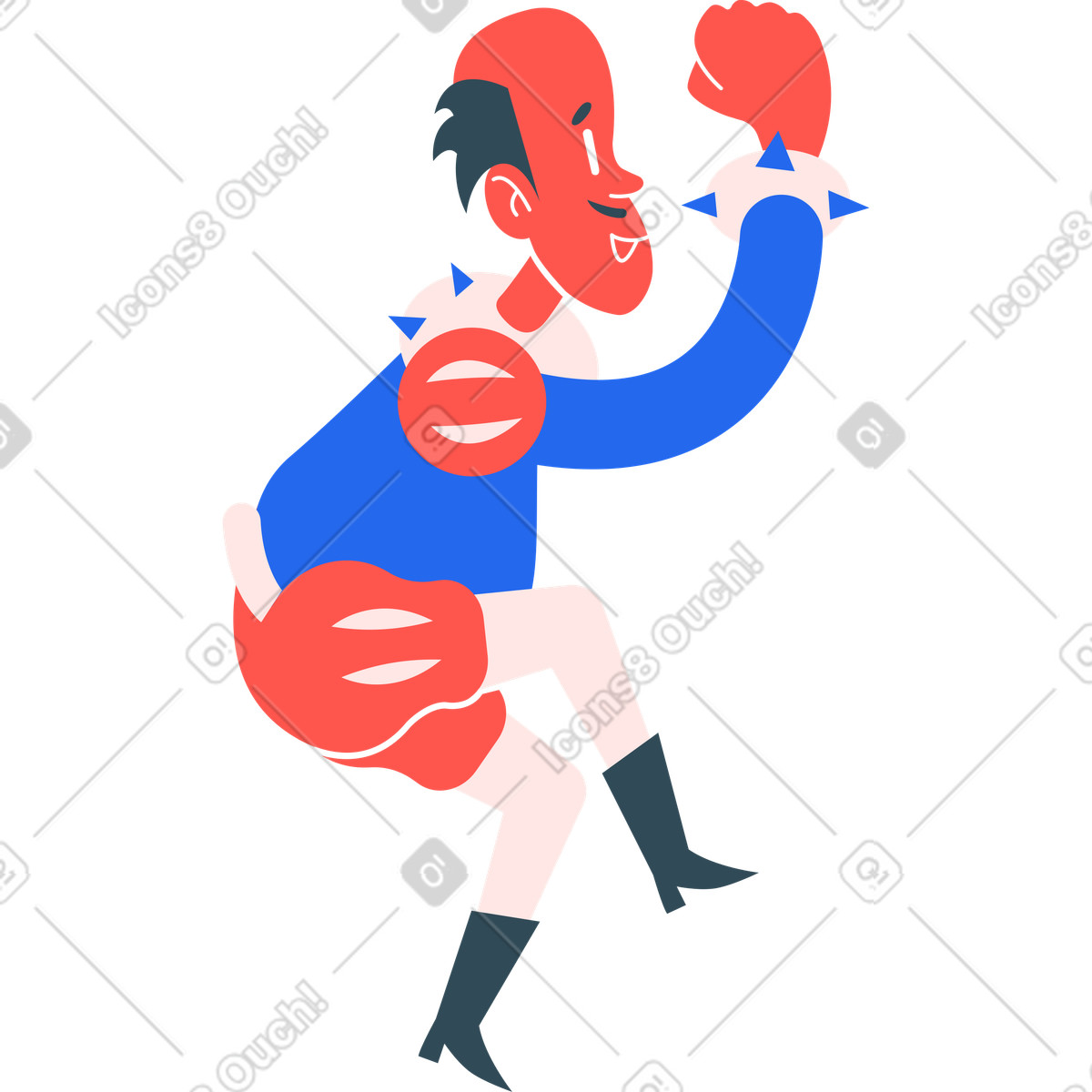下载 Kingdom 风格的 男子跳 插画，支持 PNG、SVG 格式