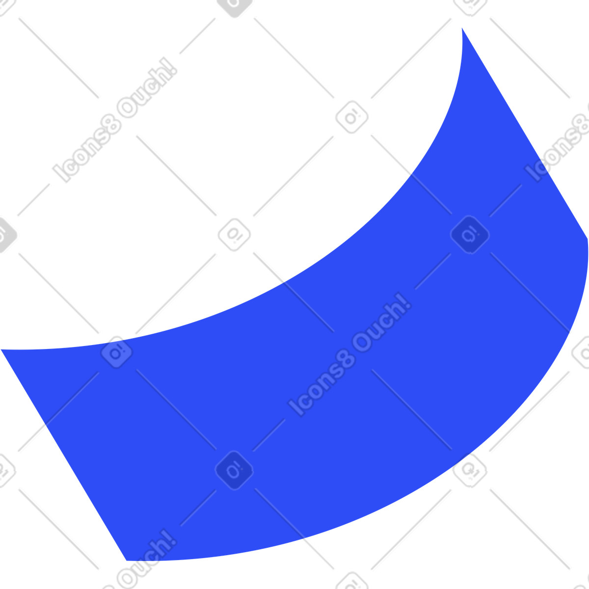 Blue curved rectangle-Illustration im System-Stil als Download in PNG, SVG