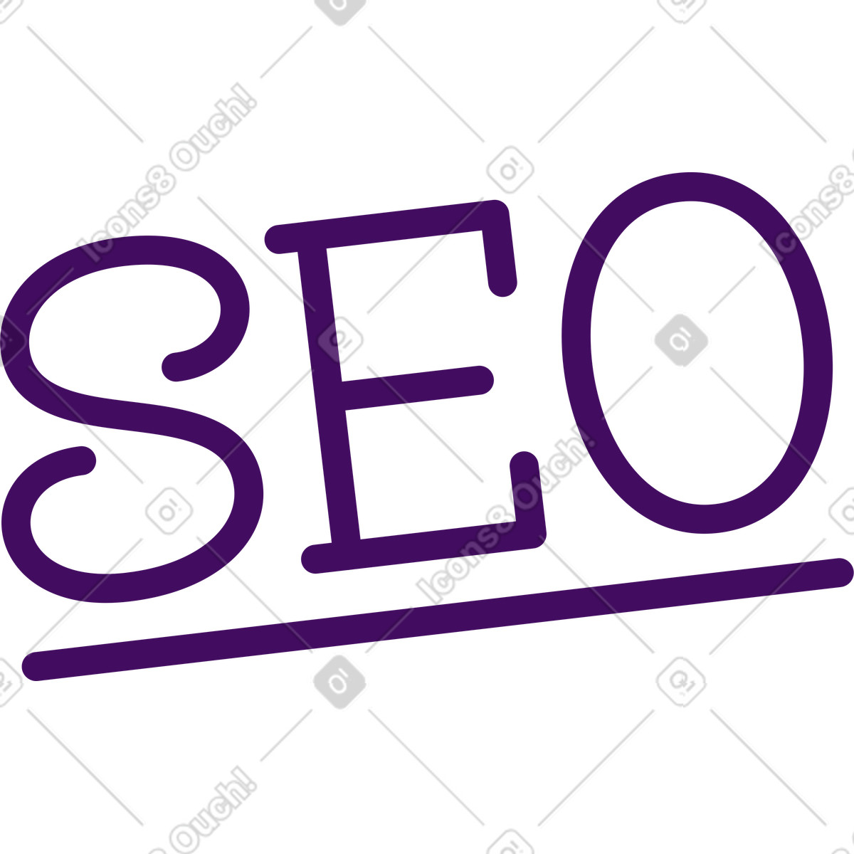 Ilustración Texto seo con letras subrayadas en estilo Simplistic a descargar en PNG y SVG