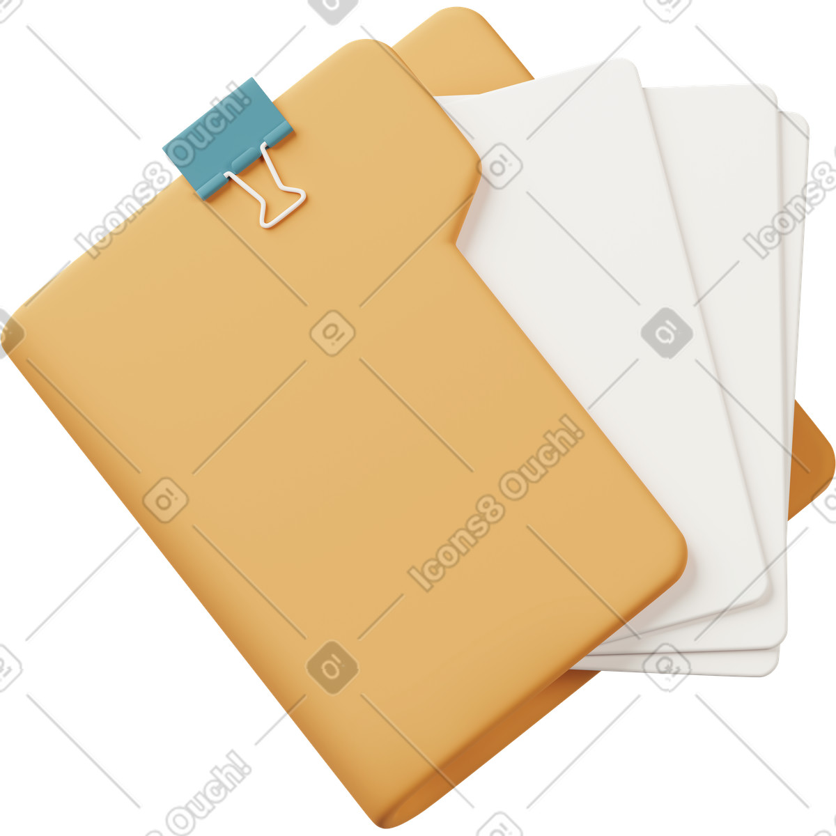 Paper folder with documents animierte Illustration im 3D Casual life-Stil als Download in GIF, Lottie (JSON), AE