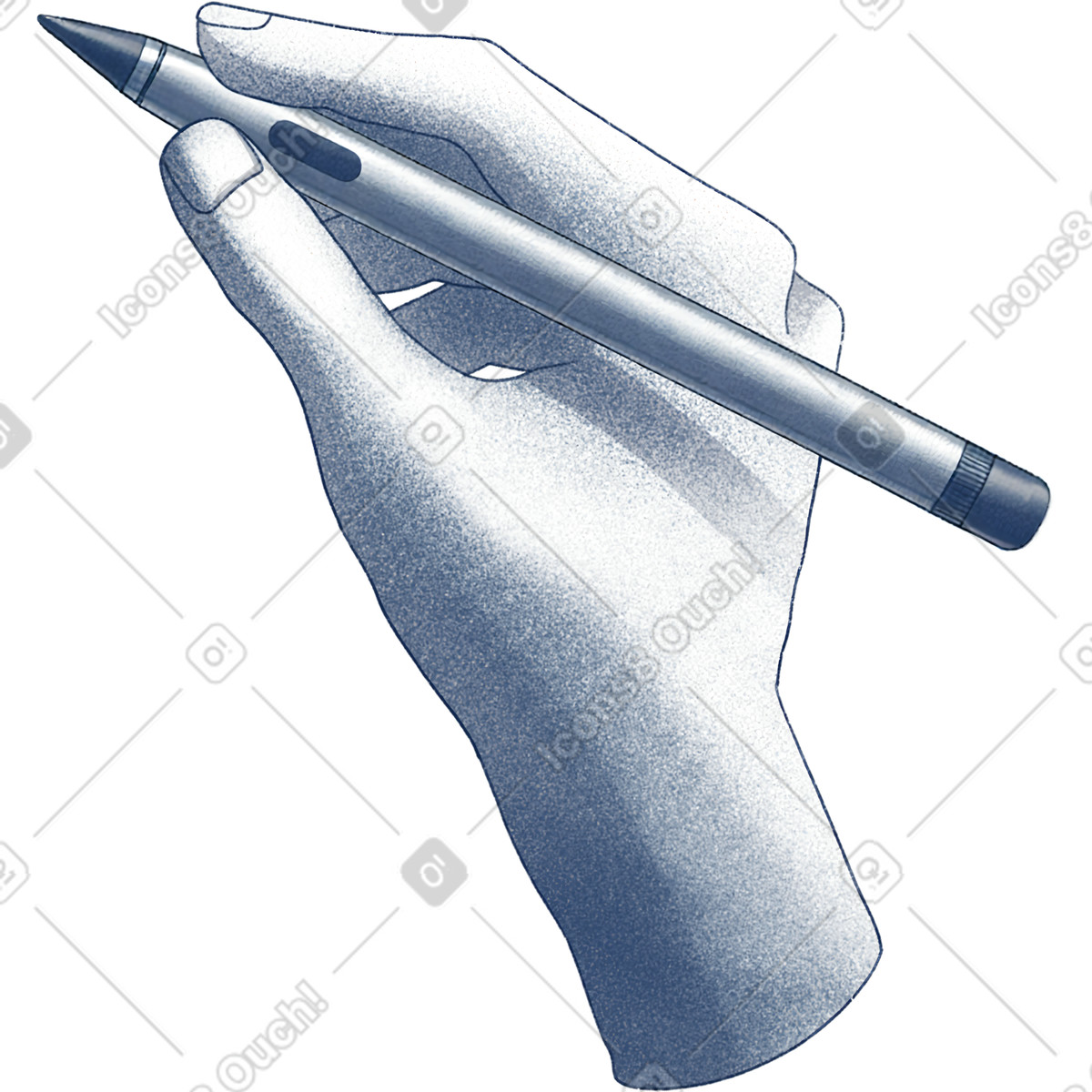Ilustración Mano sosteniendo el lápiz en estilo Haze a descargar en PNG y SVG