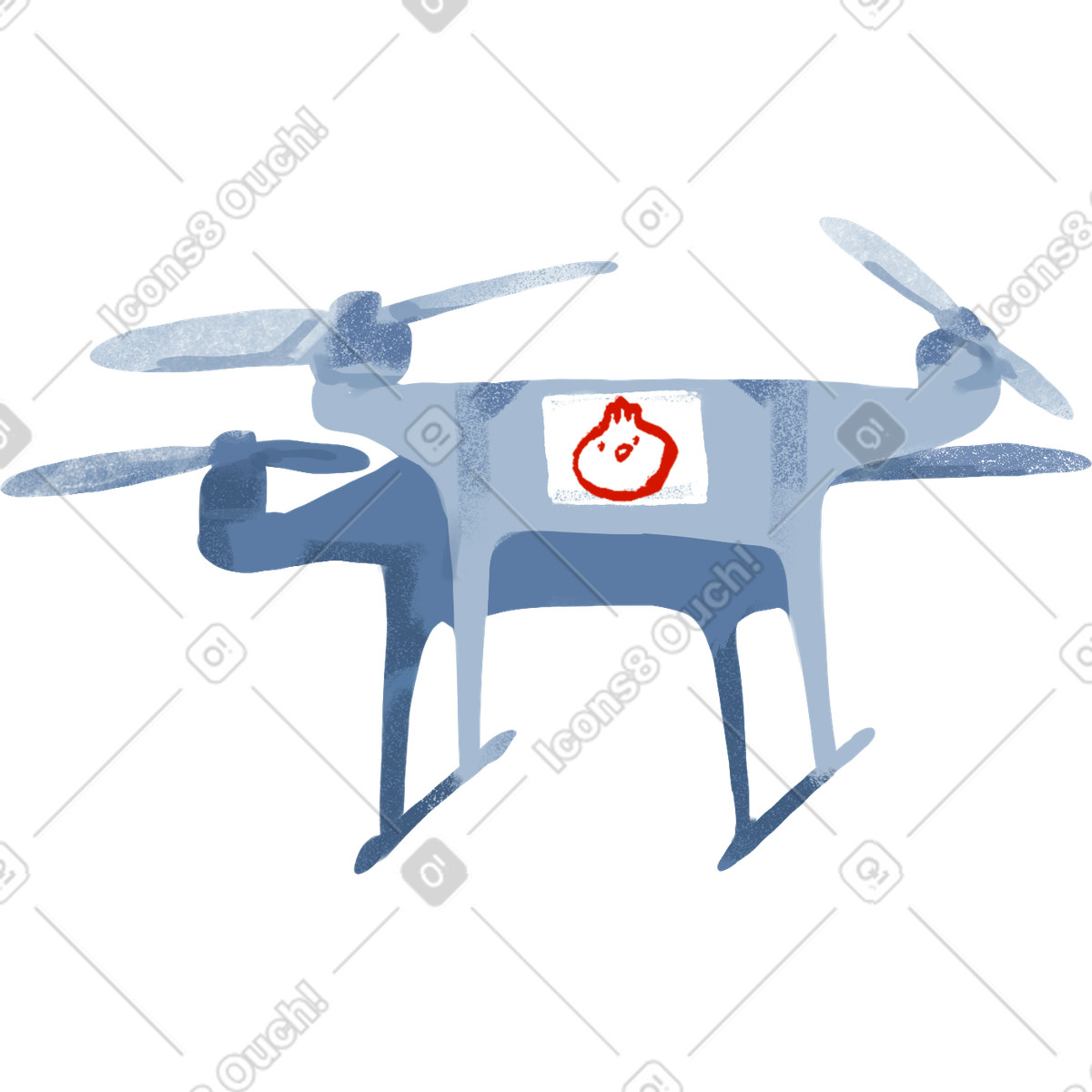 Empty delivery drone illustrazione in stile Ikigai scarica in PNG, SVG