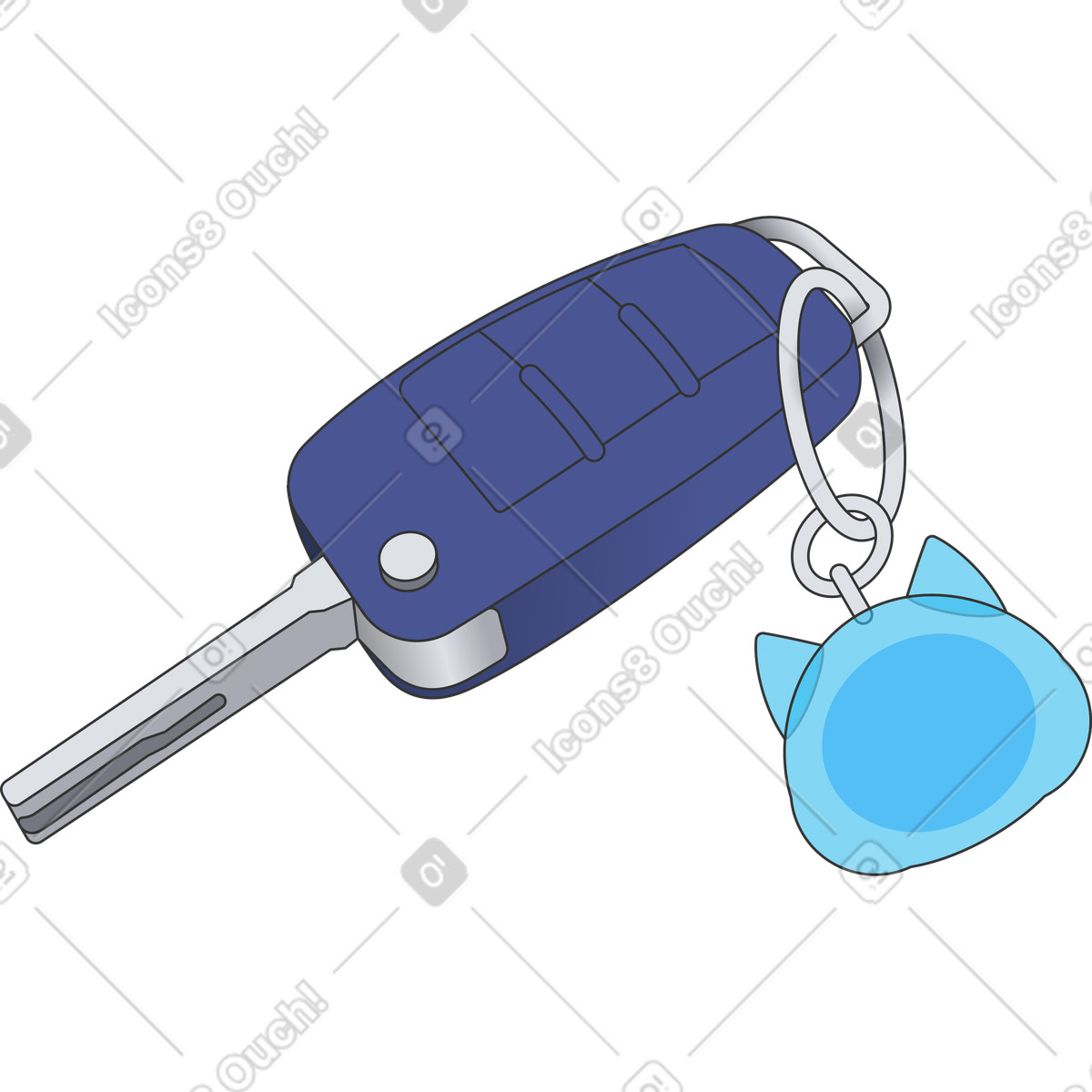 下载 Kit 风格的 车钥匙 插画，支持 PNG、SVG 格式
