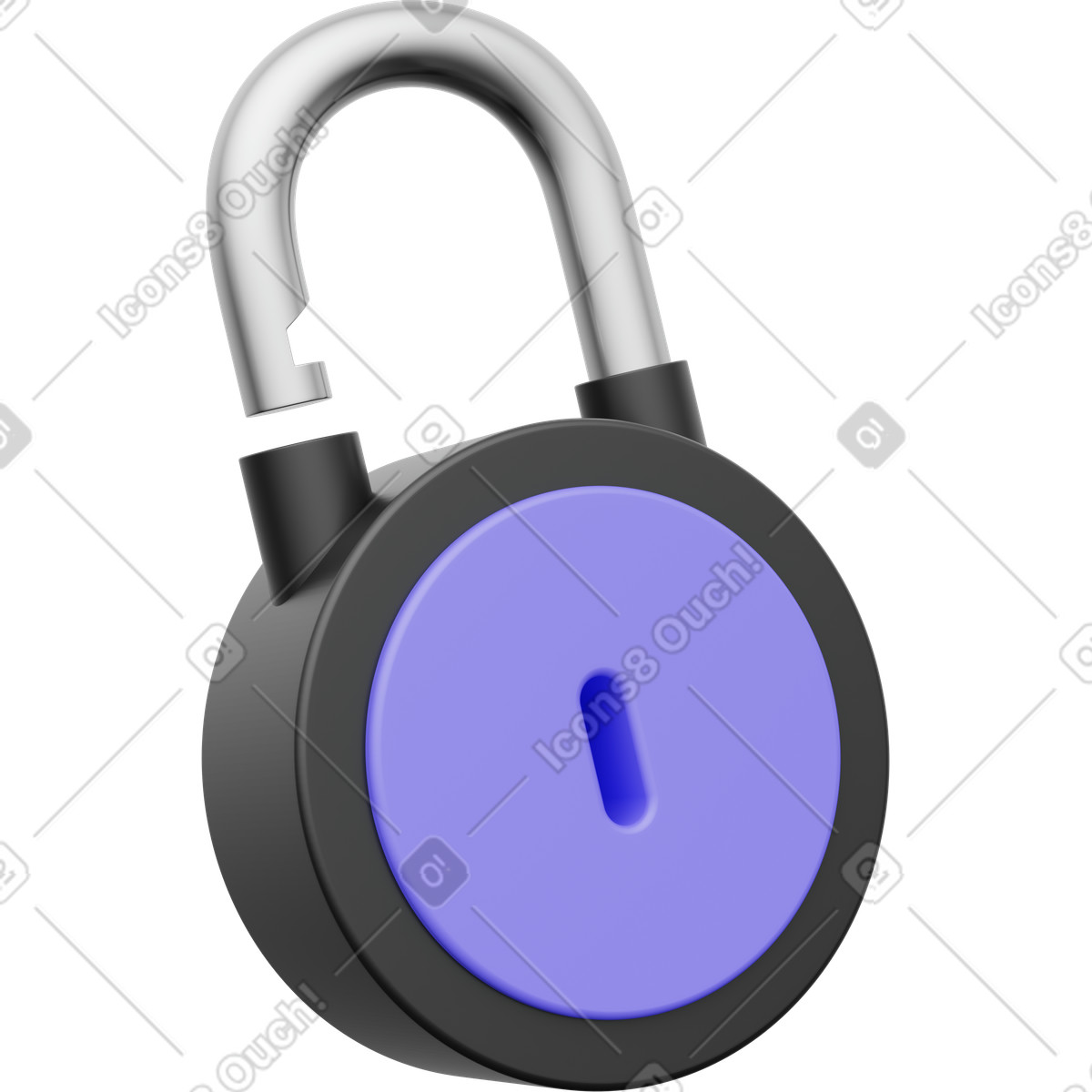 下载 3D Playful 风格的 Open padlock, access granted, authentication icon 插画，支持 PNG、SVG 格式