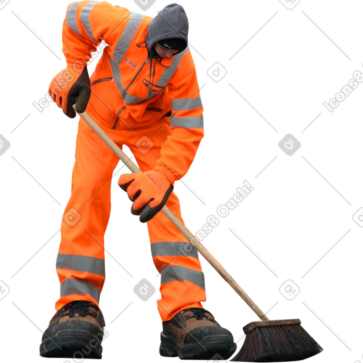 Ilustración Trabajador de limpieza calles en estilo Energy a descargar en PNG y SVG