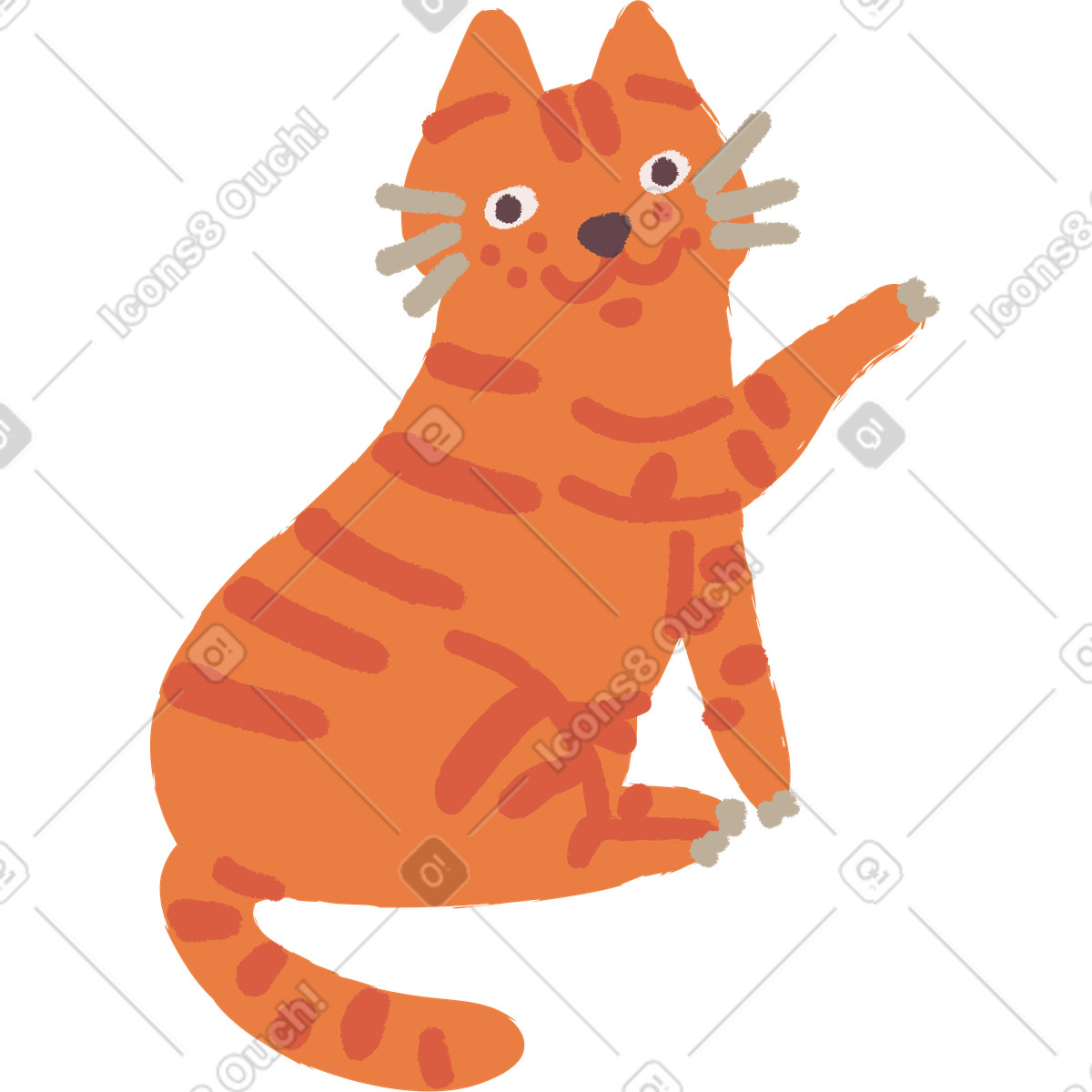 Cat sitting illustration in Ginger style download in PNG, SVG
