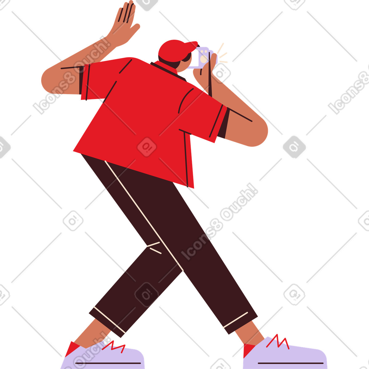 Ilustração de Homem com uma câmera nas mãos em no estilo Folks para baixar em PNG, SVG