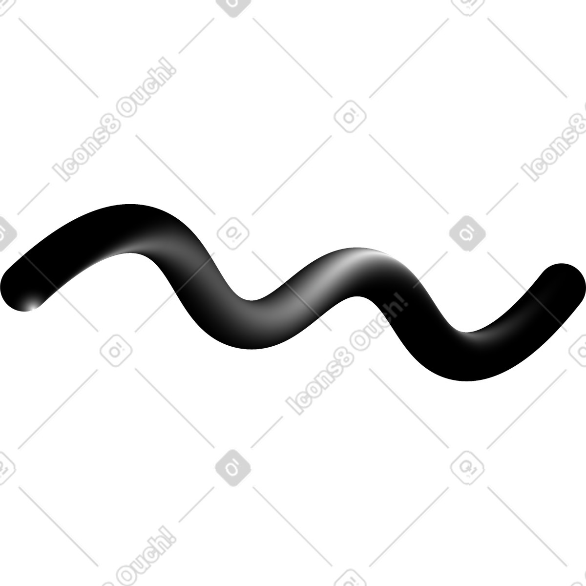 Illustration Vague noire dans le style Puffy à télécharger aux formats PNG, SVG