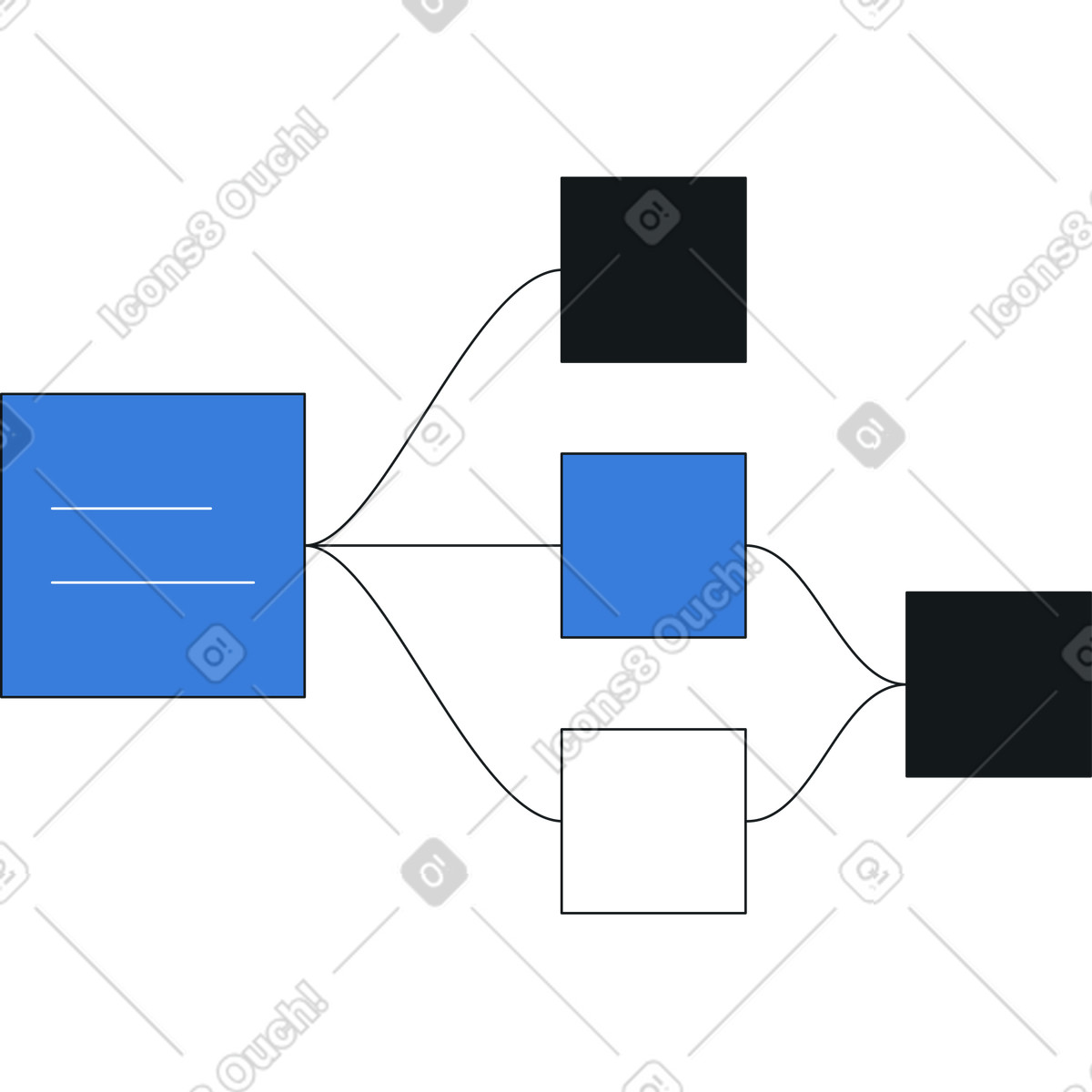 Diagram with stickers illustration in Midnight style download in PNG, SVG