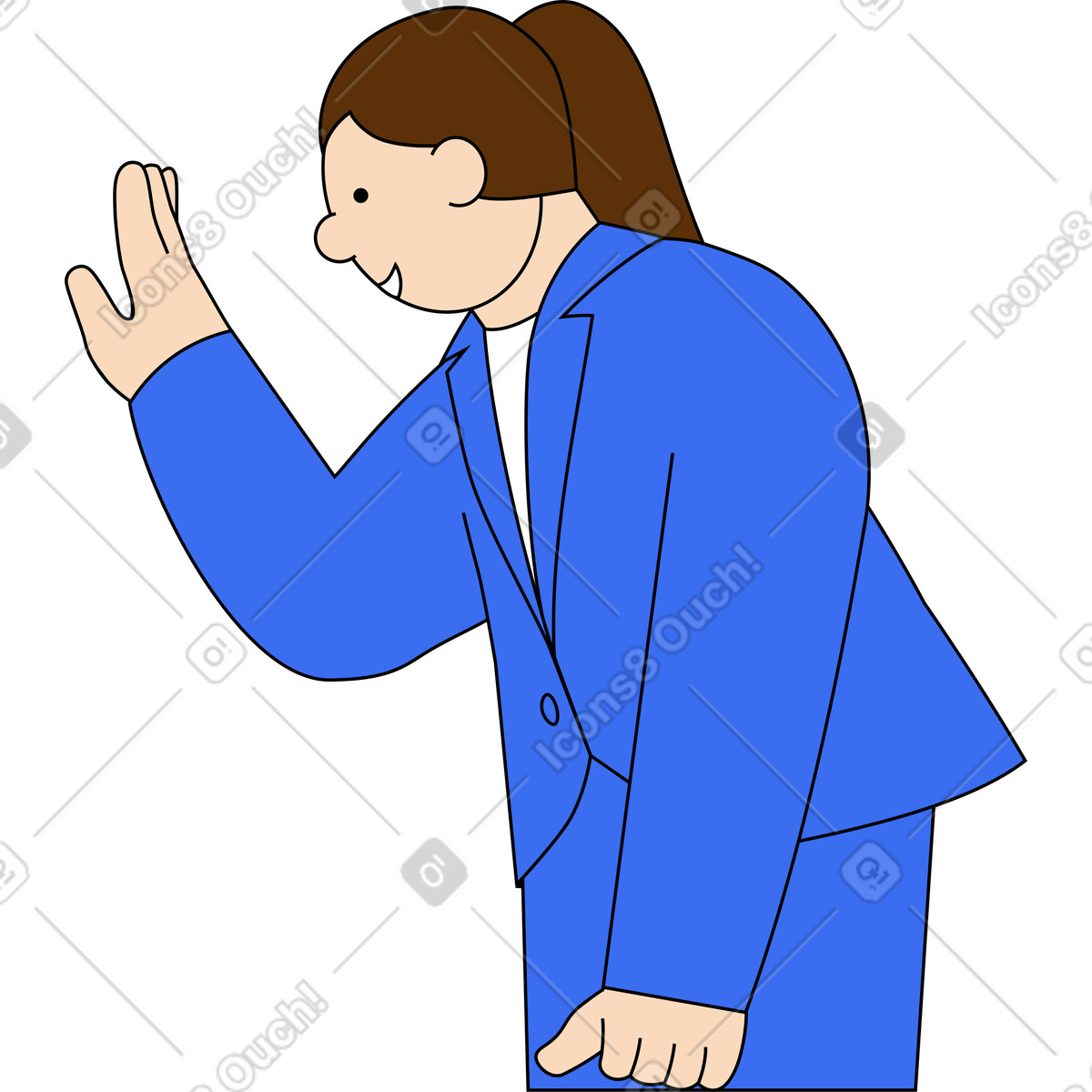 Ilustração de Mulher dando high five em no estilo Kindy para baixar em PNG, SVG