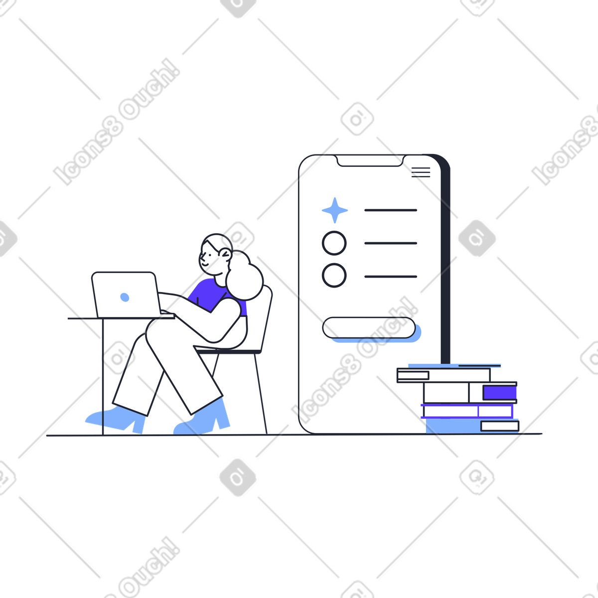 Иллюстрация Интернет-магазины для книг в PNG и SVG
