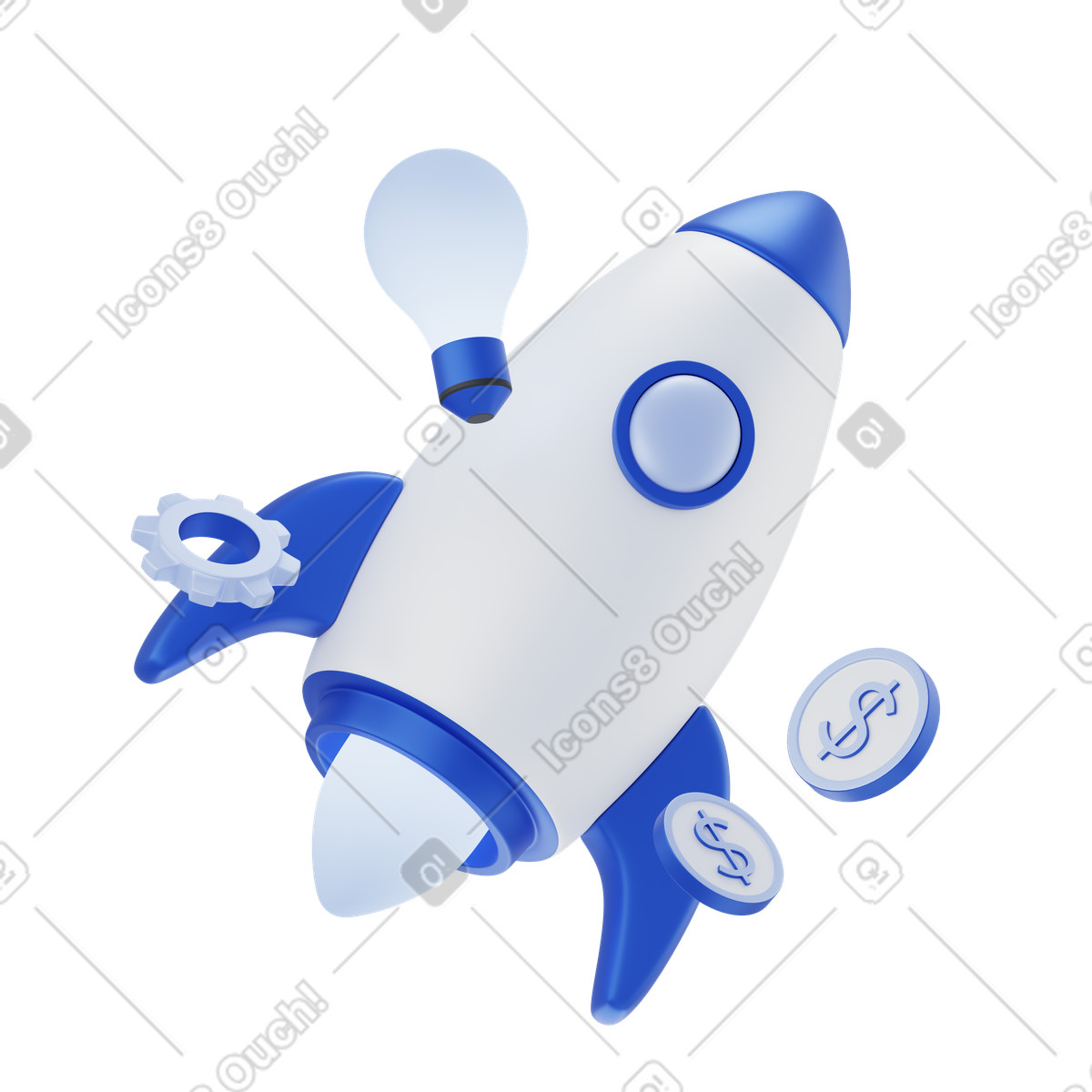 Ilustración animada Lanzar una startup y generar ganancias en estilo 3D Techny a descargar en GIF, Lottie (JSON), AE