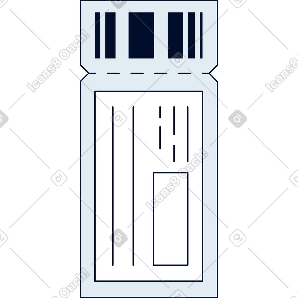 Plane ticket illustration in Teal style download in PNG, SVG
