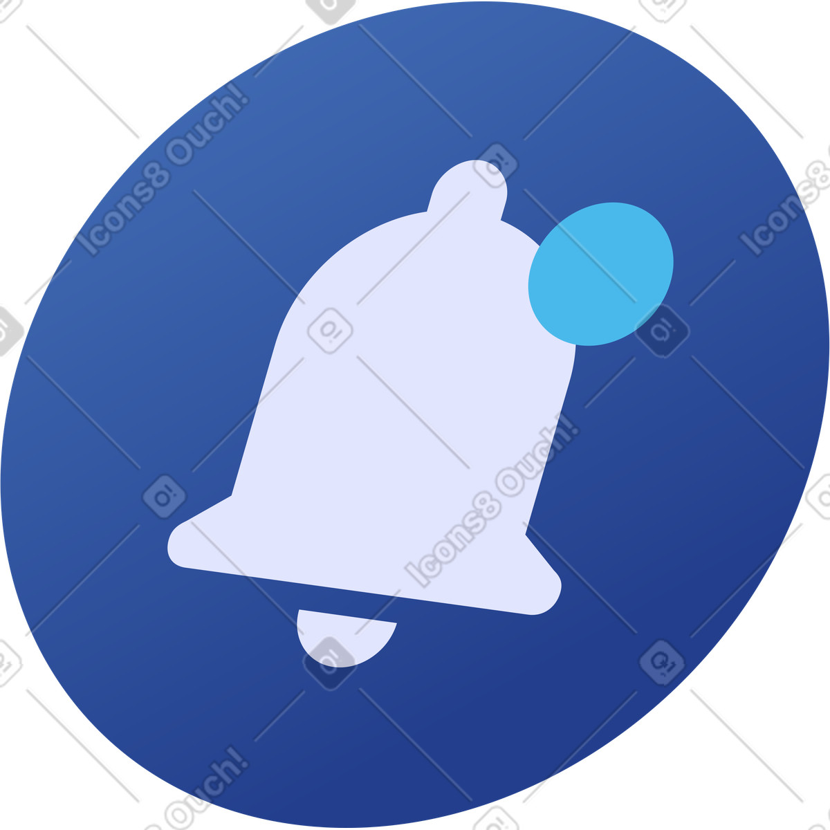 Notification, bell icon illustration in Quantum style download in PNG, SVG