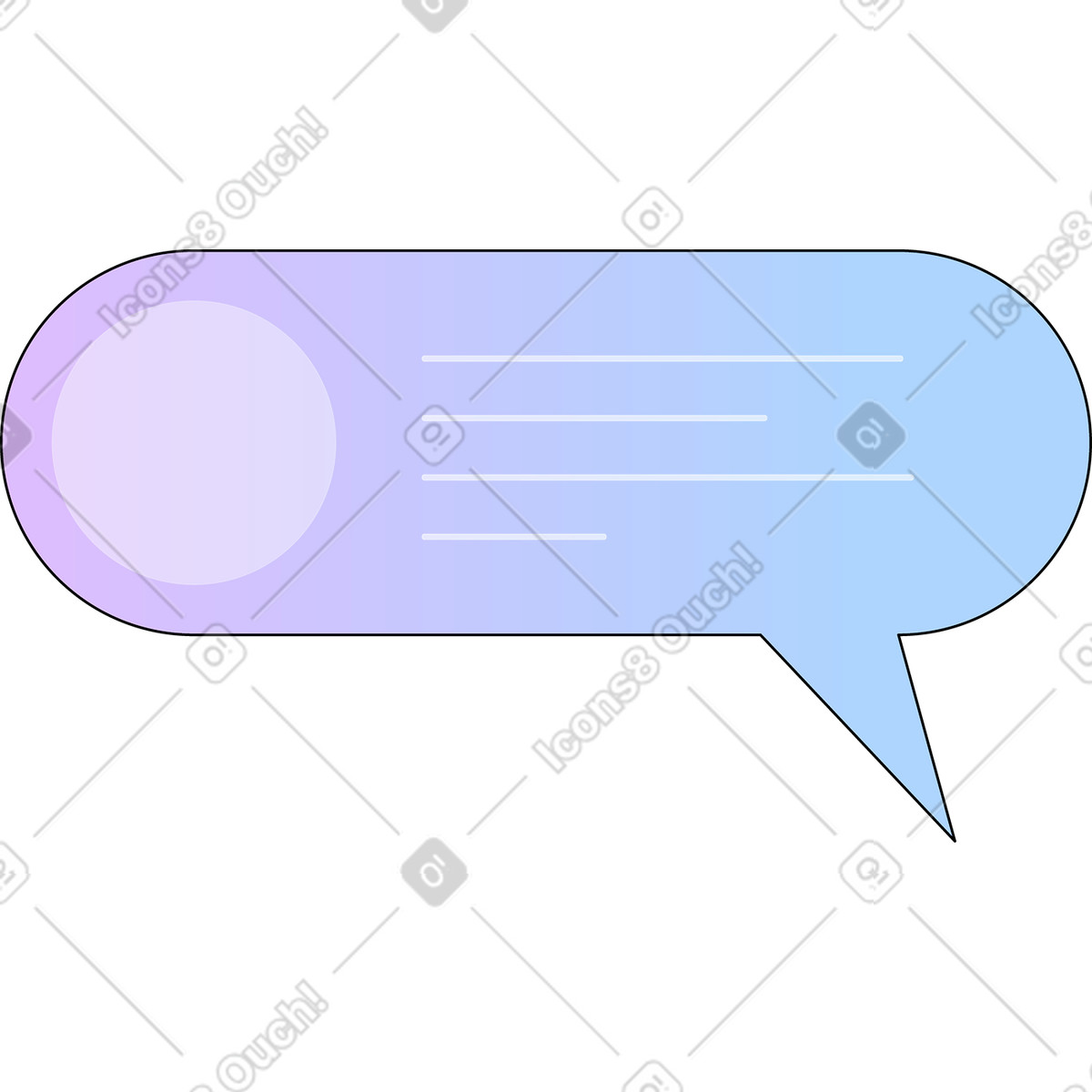 Illustration Bulle de dialogue avec un message dans le style Pop à télécharger aux formats PNG, SVG