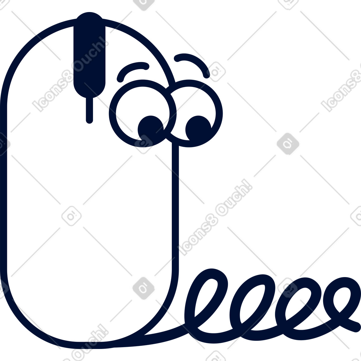 Wired mouse-Illustration im Blink-Stil als Download in PNG, SVG
