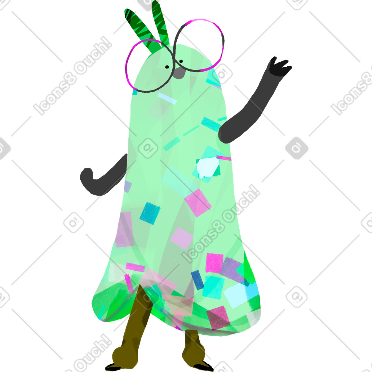Ilustración Científico de la polilla en estilo Atomic a descargar en PNG y SVG