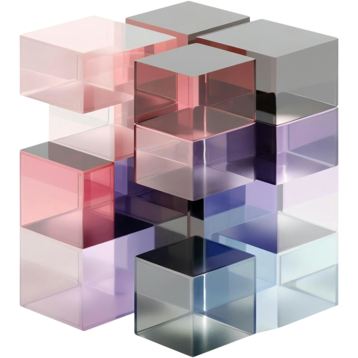 Blocks composition illustration in 3D style download in PNG, SVG