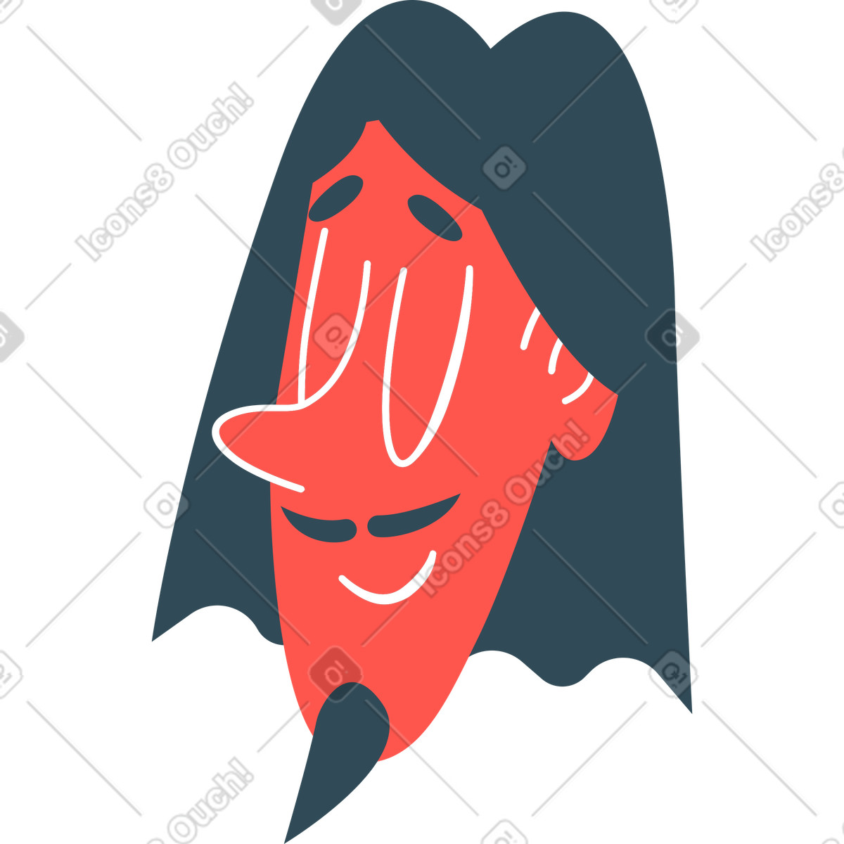 Illustration Tête masculine dans le style Kingdom à télécharger aux formats PNG, SVG