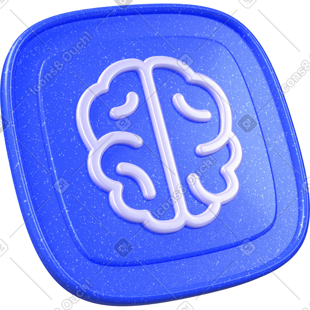 Ai brain, neural intelligence icon, cognitive technology symbol illustration in 3D Boost style download in PNG, SVG