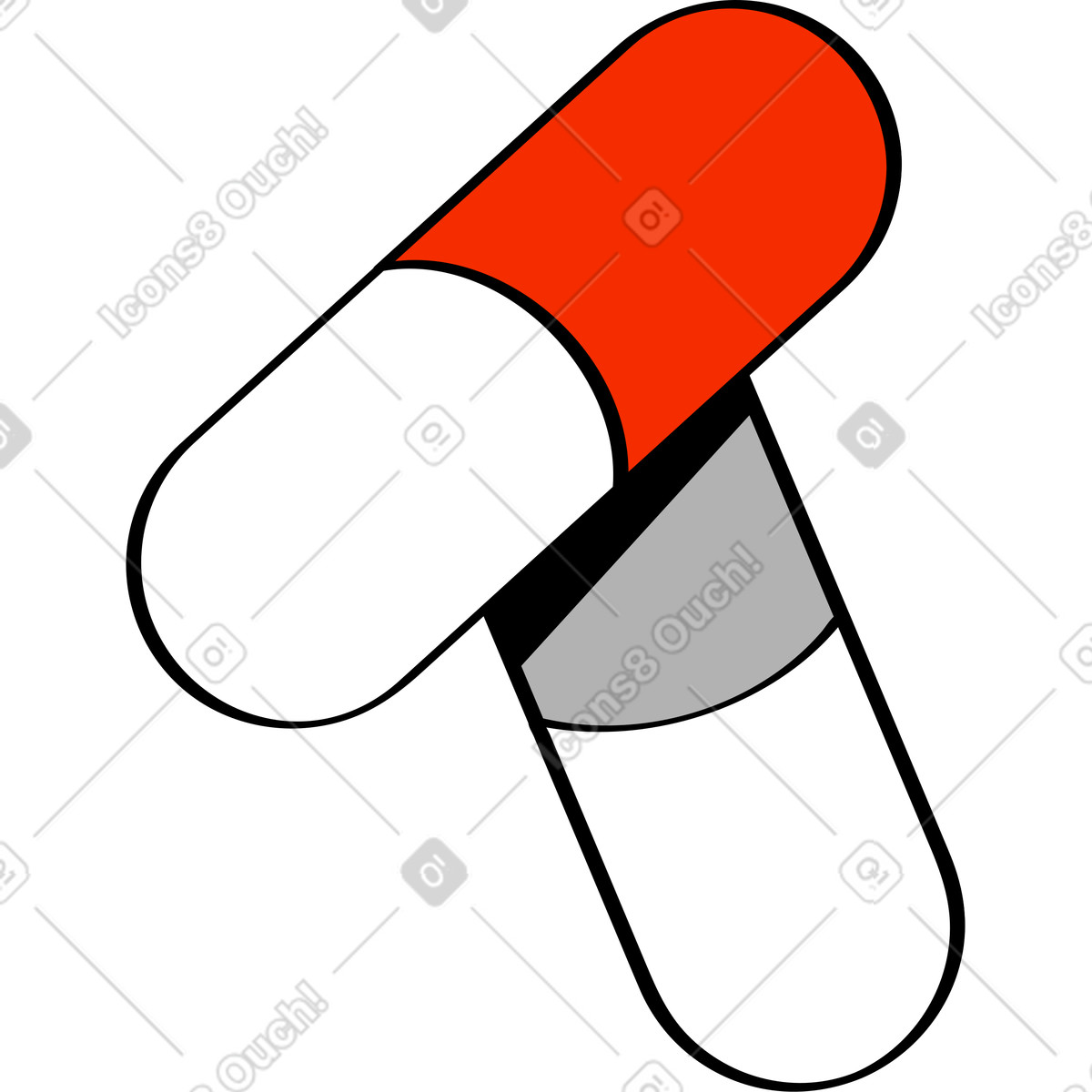 Zwei pillen-Illustration im Looney-Stil als Download in PNG, SVG