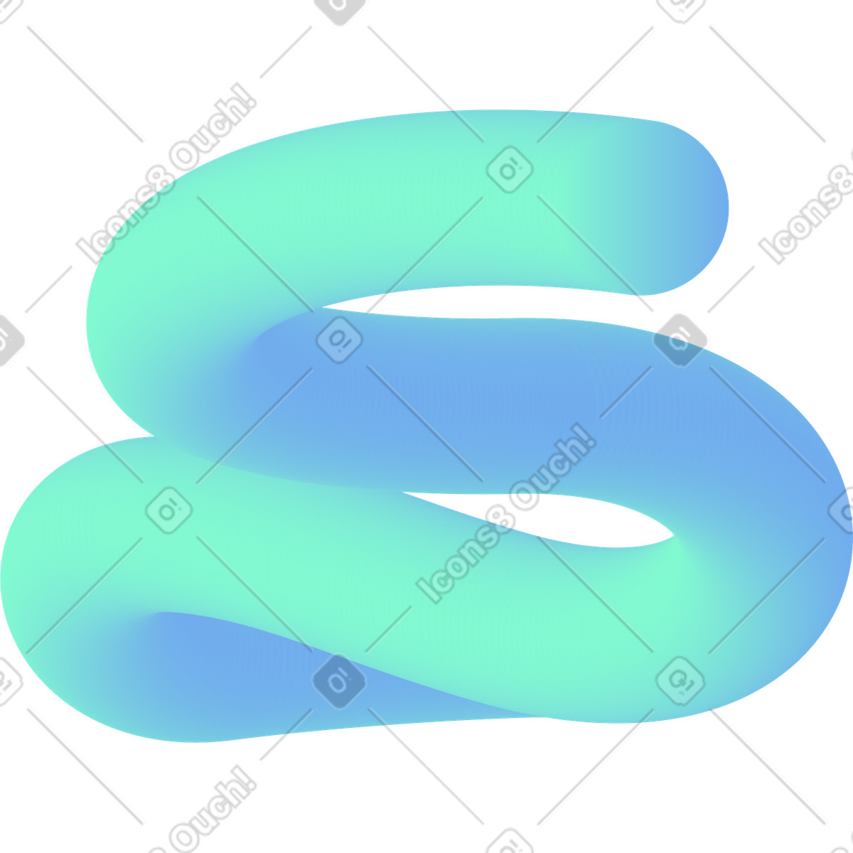 Blue curved shape illustrazione in stile Forms scarica in PNG, SVG