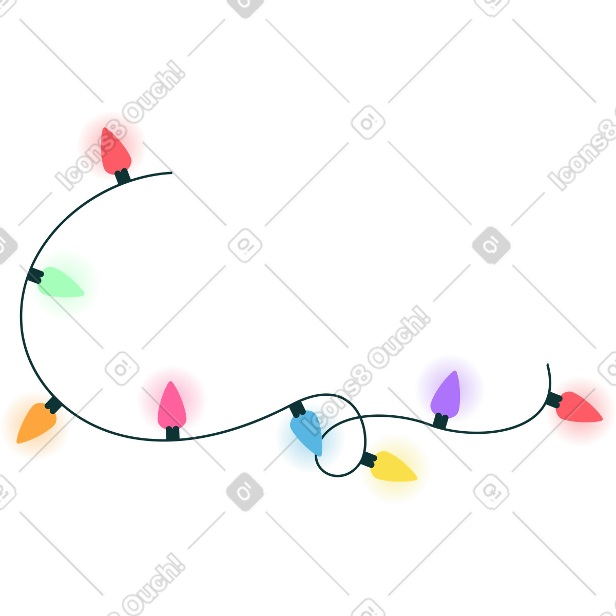 Weihnachtsbeleuchtung-Illustration im Florid-Stil als Download in PNG, SVG