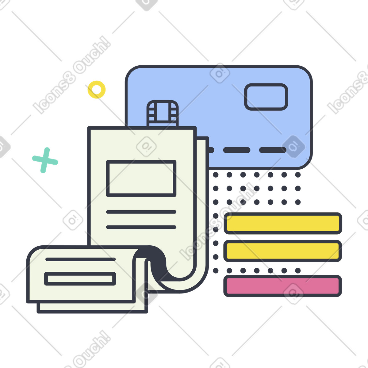 Credit Card and Billing Statement illustration in PNG, SVG
