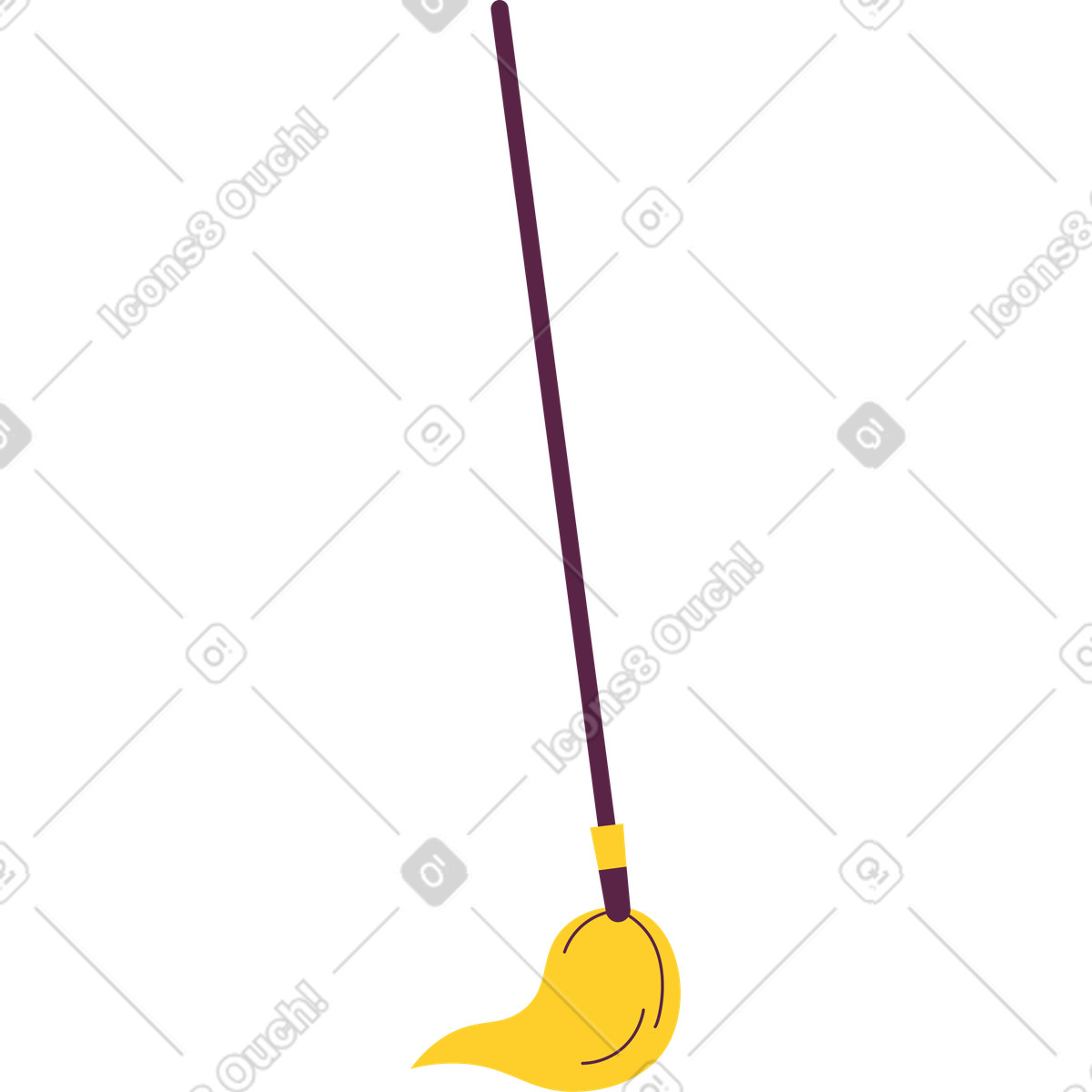 Ilustração de Vassoura limpeza amarela em no estilo Sammy para baixar em PNG, SVG