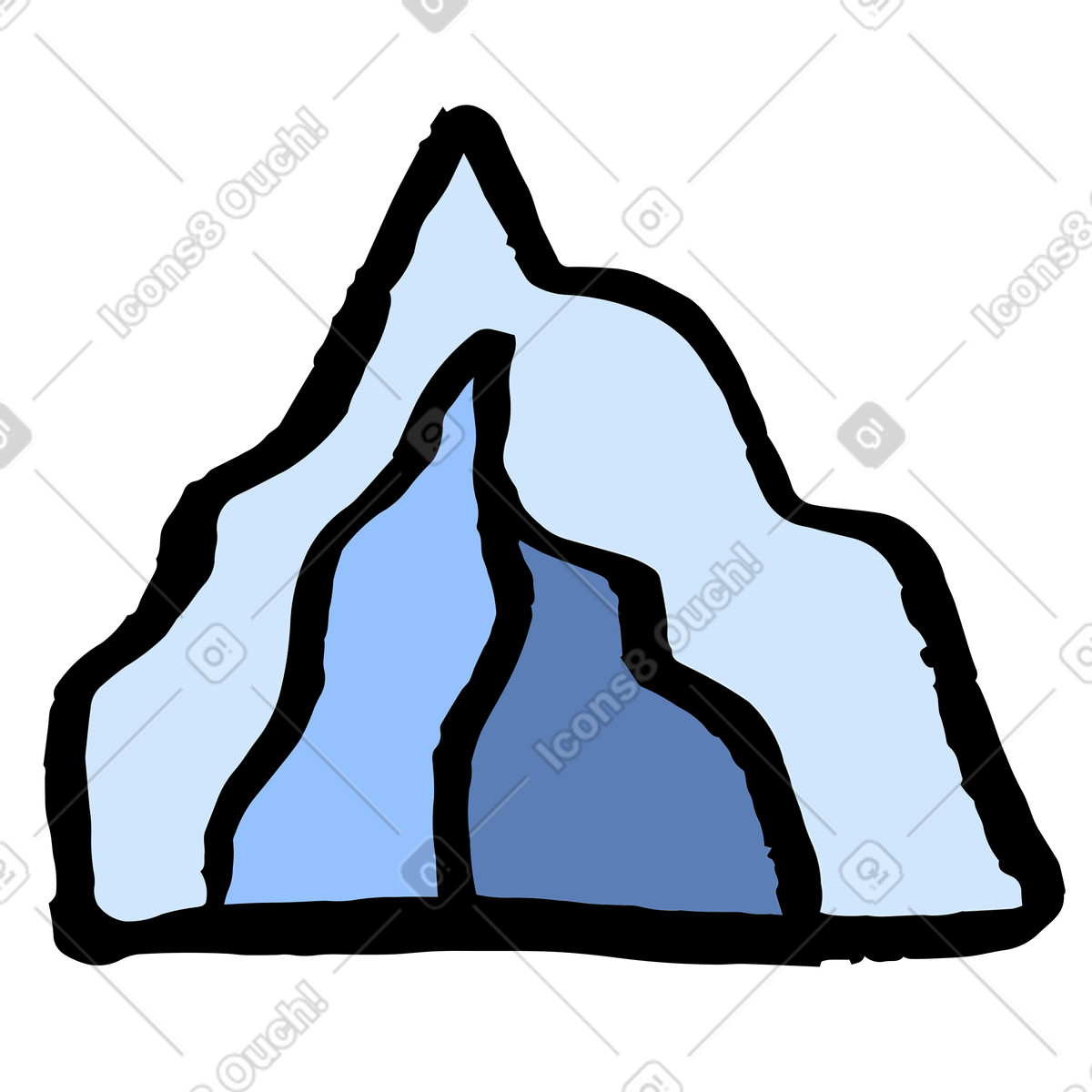 Ilustración Acantilado de hielo azul en estilo Scandi a descargar en PNG y SVG