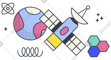 Satellite artificiel et planète terre dans l'espace PNG, SVG