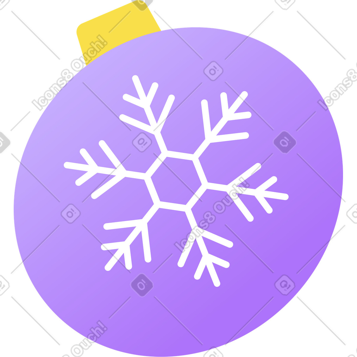 Ilustração de Bola natal com floco neve em no estilo Florid para baixar em PNG, SVG